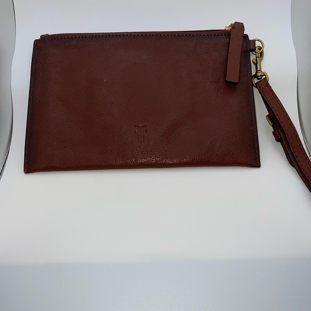Frye leather wristlet with strap - Cognac. Very gently used. - Picture 2 of 4